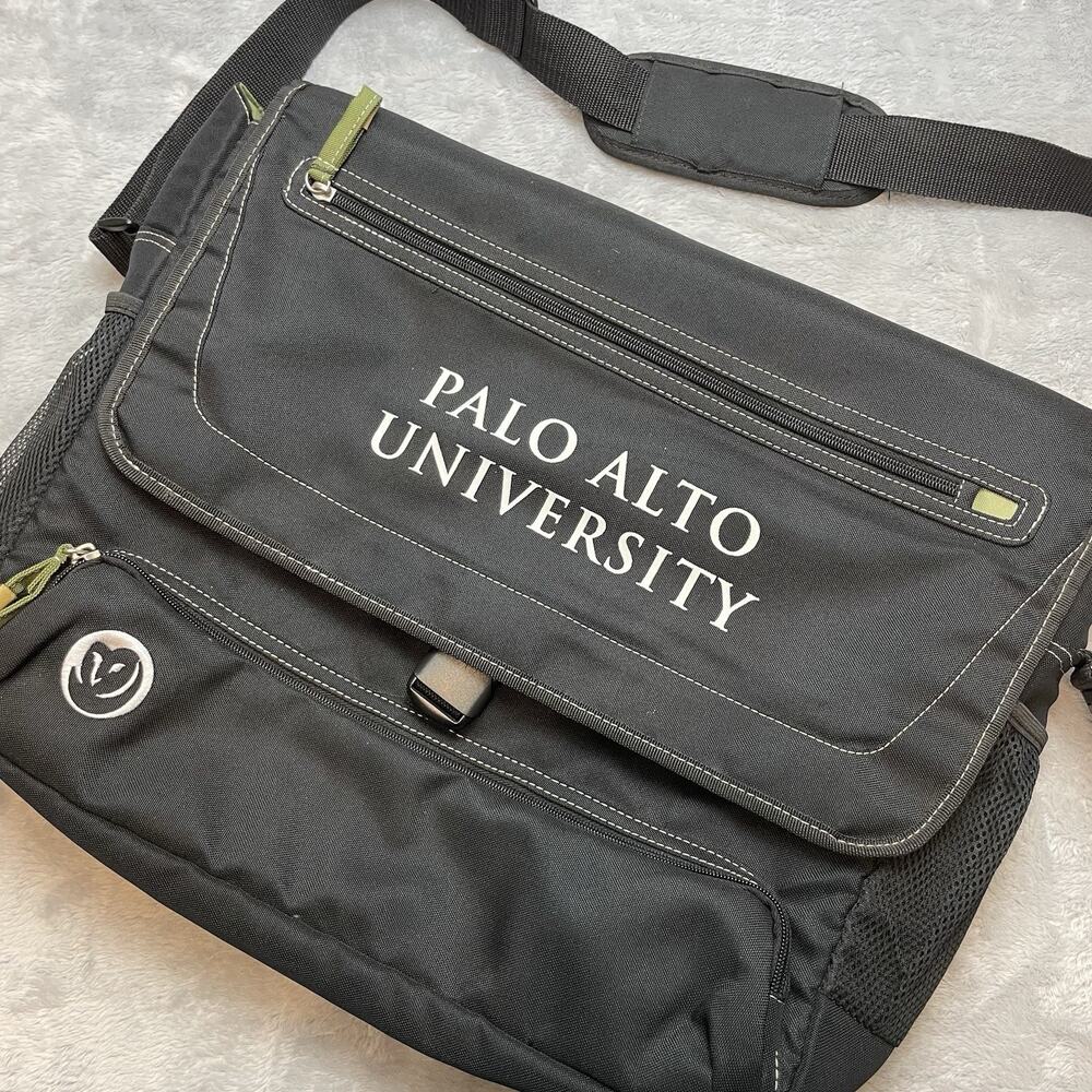 Palo Alto University Computer Messenger Bag 16"x3.5"x13" Black Owl Deluxe School